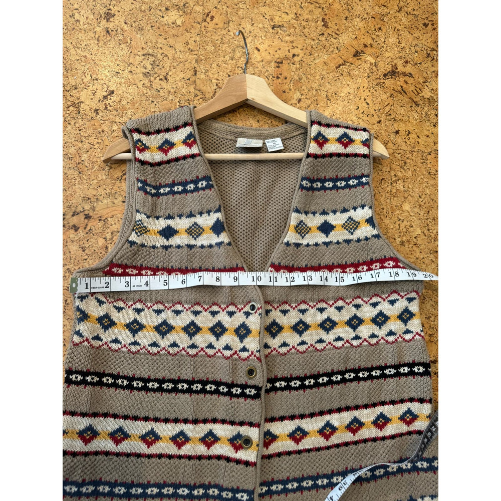 Innovation Sport Womens southwestern print knit vest fringe cotton blend M - Picture 10 of 10
